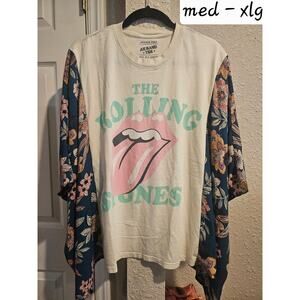 Upcycled Rework The Rolling Stones Band T-shirt